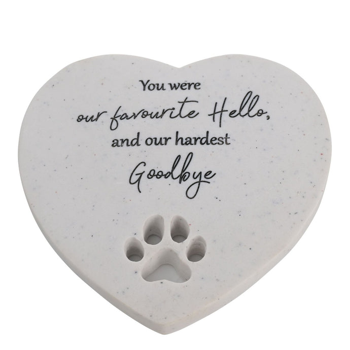 Dog Cat Paw Print Love Heart Memorial Plaque Pet Memory Tribute Graveside Garden Ornament