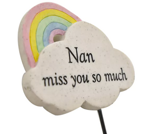 Special Nan Rainbow Memorial Tribute Stick Graveside Grave Plaque Stake