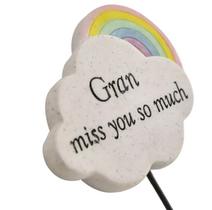 Special Gran Rainbow Memorial Tribute Stick Graveside Grave Plaque Stake