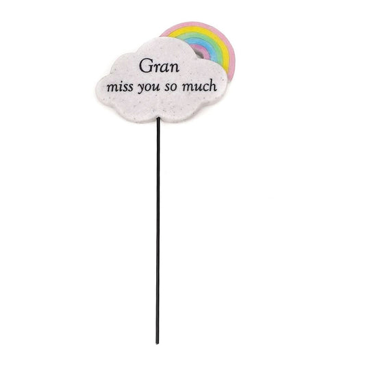 Special Gran Rainbow Memorial Tribute Stick Graveside Grave Plaque Stake