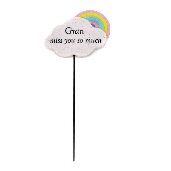 Special Gran Rainbow Memorial Tribute Stick Graveside Grave Plaque Stake