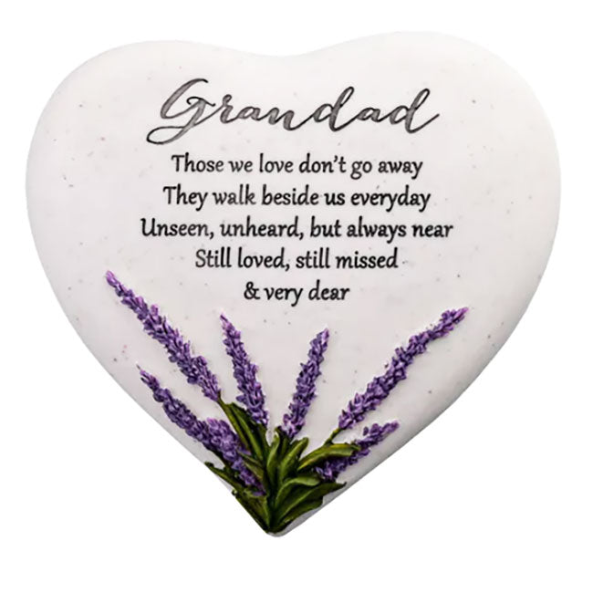 Special Grandad Graveside Memorial Lavender Flower Love Heart Grave Plaque Ornament Decoration