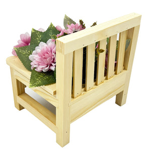 In Loving Memory Mum Bench with Pink Dahlia Artificial Flower Graveside Cemetery Memorial Arrangement