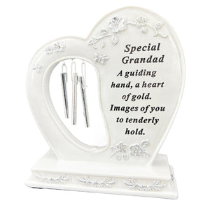 Special Grandad Graveside Memorial Wind Chime Heart Grave Plaque Ornament Decoration