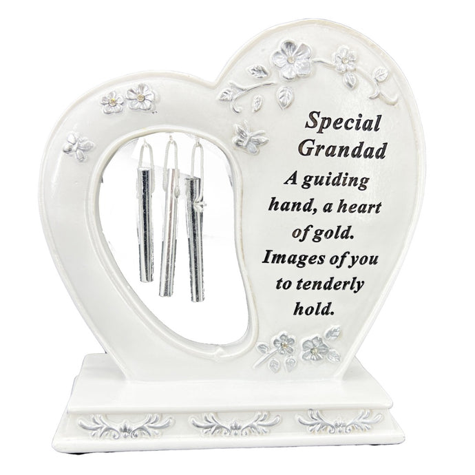 Special Grandad Graveside Memorial Wind Chime Heart Grave Plaque Ornament Decoration