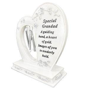 Special Grandad Graveside Memorial Wind Chime Heart Grave Plaque Ornament Decoration