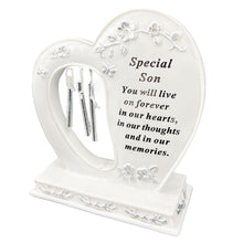 Load image into Gallery viewer, Special Son Graveside Memorial Wind Chime Heart Grave Plaque Ornament Decoration