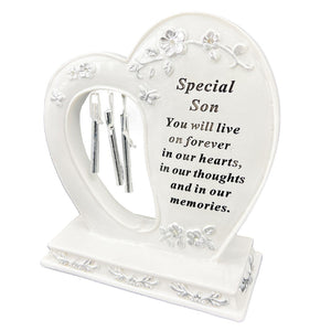 Special Son Graveside Memorial Wind Chime Heart Grave Plaque Ornament Decoration