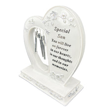 Load image into Gallery viewer, Special Son Graveside Memorial Wind Chime Heart Grave Plaque Ornament Decoration