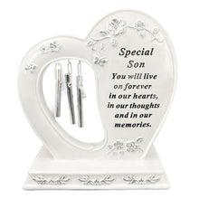 Load image into Gallery viewer, Special Son Graveside Memorial Wind Chime Heart Grave Plaque Ornament Decoration