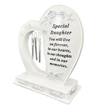 Load image into Gallery viewer, Special Daughter Graveside Memorial Wind Chime Heart Grave Plaque Ornament Decoration