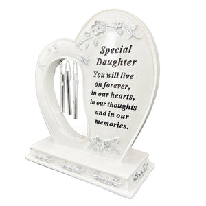 Special Daughter Graveside Memorial Wind Chime Heart Grave Plaque Ornament Decoration