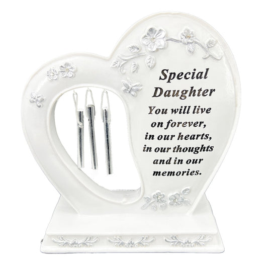 Special Daughter Graveside Memorial Wind Chime Heart Grave Plaque Ornament Decoration