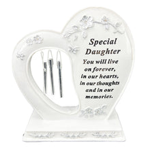 Load image into Gallery viewer, Special Daughter Graveside Memorial Wind Chime Heart Grave Plaque Ornament Decoration