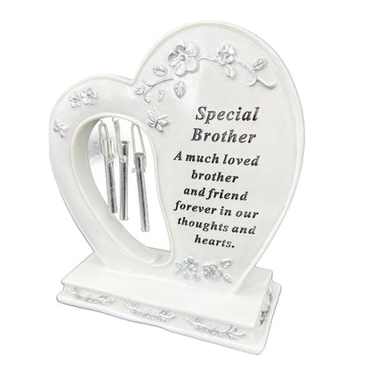Special Brother Graveside Memorial Wind Chime Heart Grave Plaque Ornament Decoration