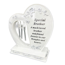 Load image into Gallery viewer, Special Brother Graveside Memorial Wind Chime Heart Grave Plaque Ornament Decoration