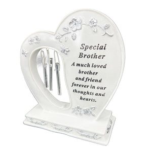 Special Brother Graveside Memorial Wind Chime Heart Grave Plaque Ornament Decoration