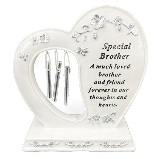 Special Brother Graveside Memorial Wind Chime Heart Grave Plaque Ornament Decoration