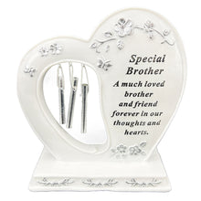 Load image into Gallery viewer, Special Brother Graveside Memorial Wind Chime Heart Grave Plaque Ornament Decoration