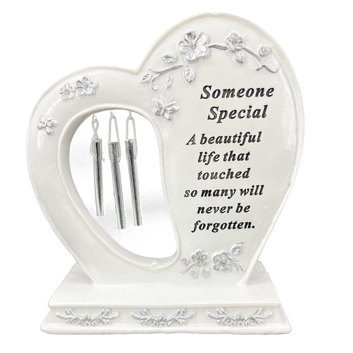 Someone Special Graveside Memorial Wind Chime Heart Grave Plaque Ornament Decoration