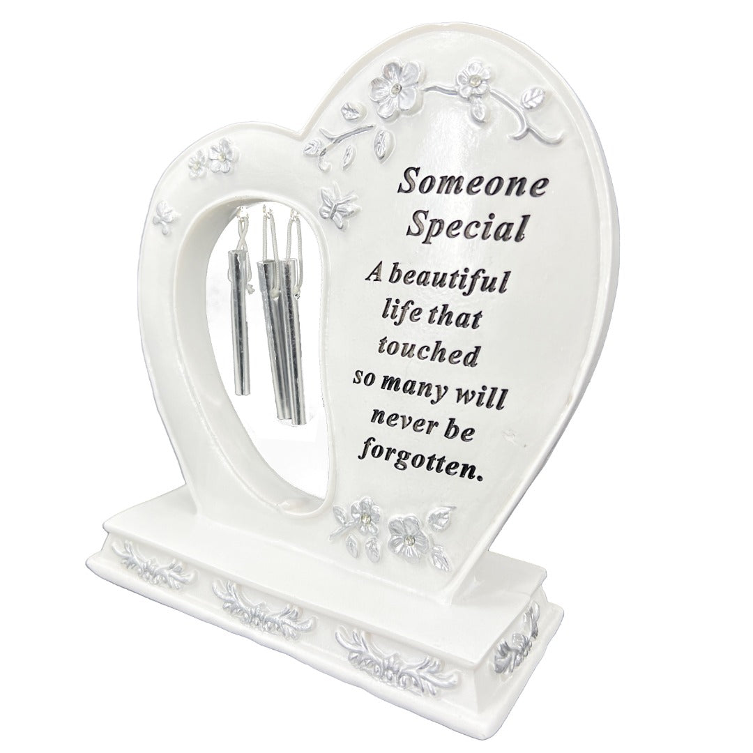 Someone Special Graveside Memorial Wind Chime Heart Grave Plaque Ornament Decoration