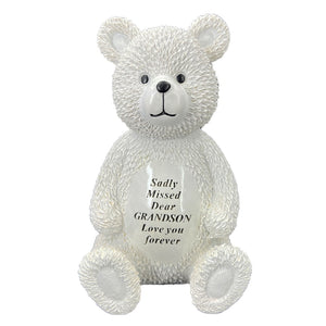 Special Grandson Baby Boy Teddy Bear Memorial Graveside Ornament Plaque