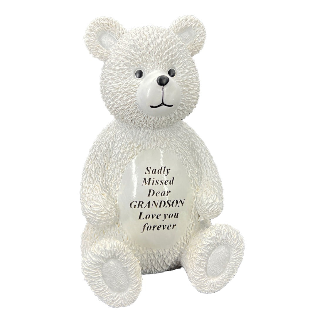 Special Grandson Baby Boy Teddy Bear Memorial Graveside Ornament Plaque