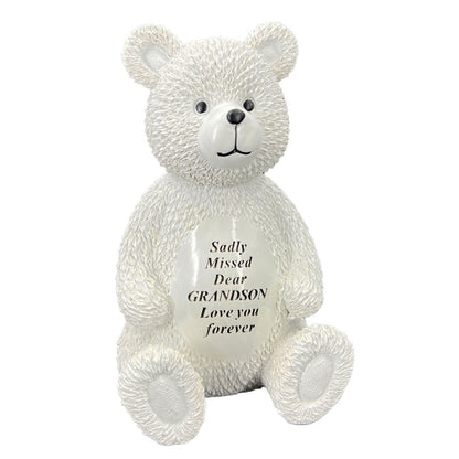 Special Grandson Baby Boy Teddy Bear Memorial Graveside Ornament Plaque