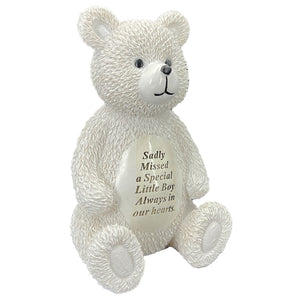 Special Little Boy Baby Teddy Bear Memorial Graveside Ornament Plaque