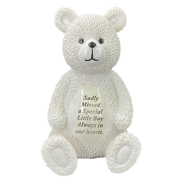 Special Little Boy Baby Teddy Bear Memorial Graveside Ornament Plaque