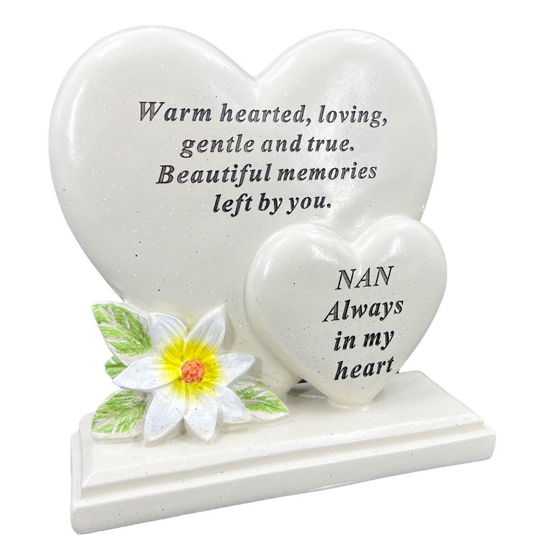 Special Nan Graveside Memorial Double Heart Grave Plaque Ornament Decoration