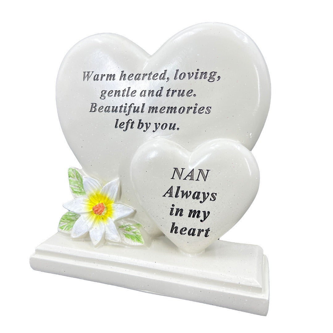 Special Nan Graveside Memorial Double Heart Grave Plaque Ornament Decoration