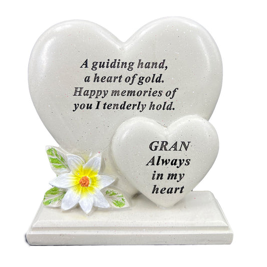 Special Gran Graveside Memorial Double Heart Grave Plaque Ornament Decoration