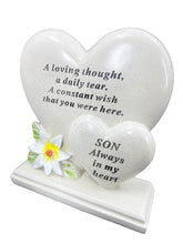 Load image into Gallery viewer, Special Son Graveside Memorial Double Heart Grave Plaque Ornament Decoration