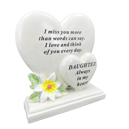 Special Daughter Graveside Memorial Double Heart Grave Plaque Ornament Decoration