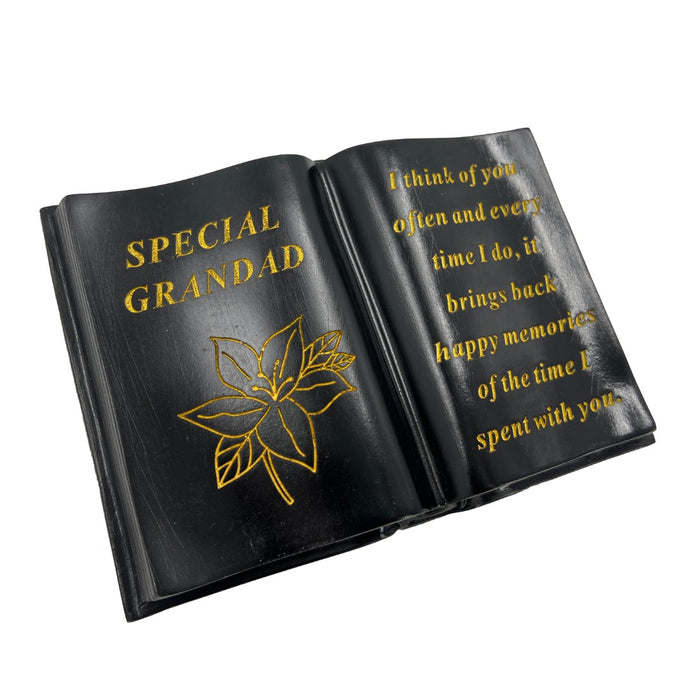 Special Grandad Gold Lily Flower Graveside Black Book Memorial Ornament