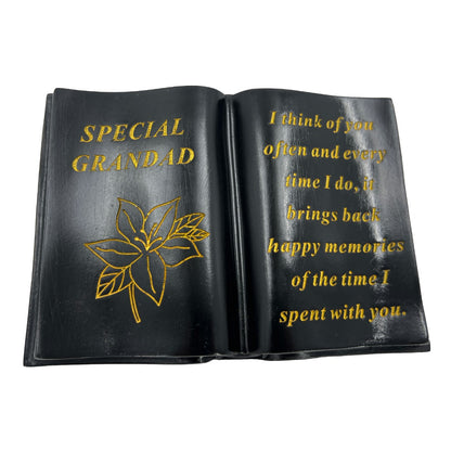 Special Grandad Gold Lily Flower Graveside Black Book Memorial Ornament