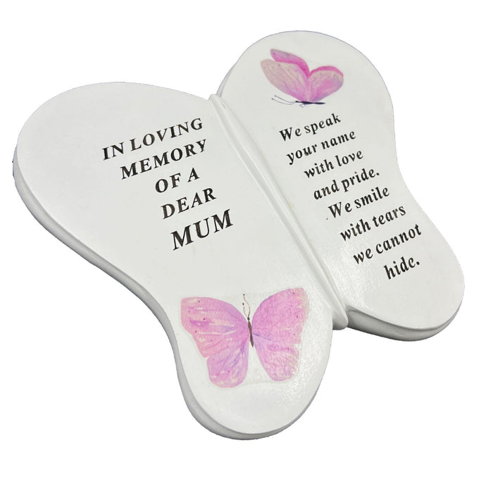 Dear Mum Butterfly Graveside Grave Memorial Ornament Verse Plaque