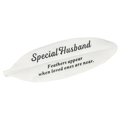 Special Husband white feather memorial plaque