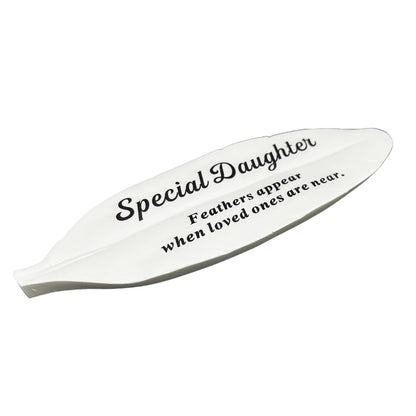 Special Daughter Feather Graveside Grave Memorial Ornament Verse Plaque Feathers appear when loved ones are near