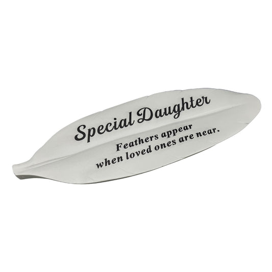 Special Daughter white feather memorial plaque