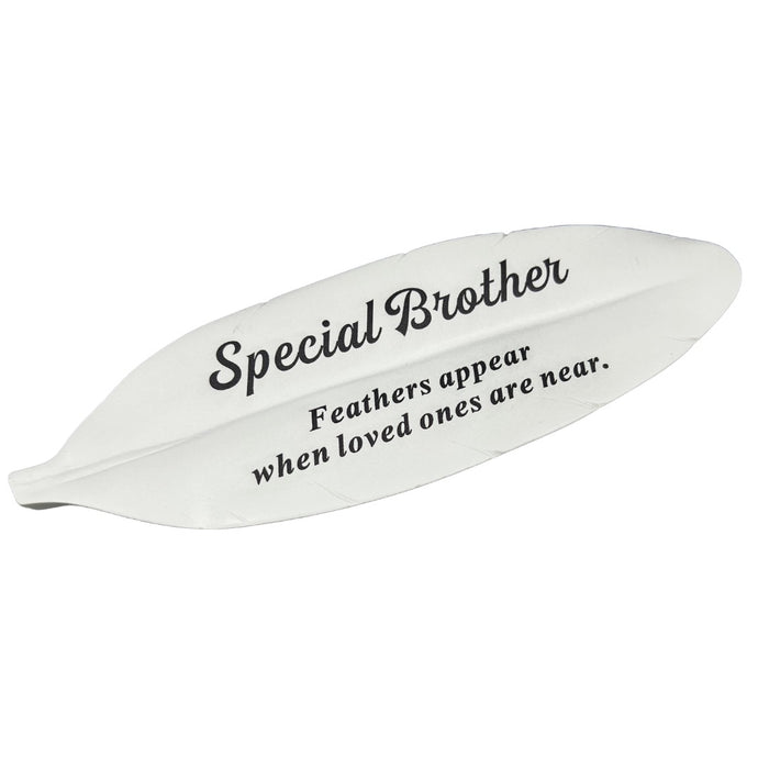 Special Brother Feather Graveside Grave Memorial Ornament Verse Plaque Feathers appear when loved ones are near