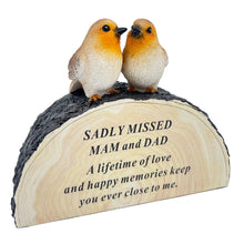 Load image into Gallery viewer, Special Mam and Dad Graveside Memorial Robin Bird Grave Plaque Ornament Decoration Sadly Missed