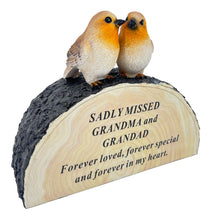 Load image into Gallery viewer, Special Grandma and Grandad Graveside Memorial Robin Bird Grave Plaque Ornament Decoration Sadly Missed