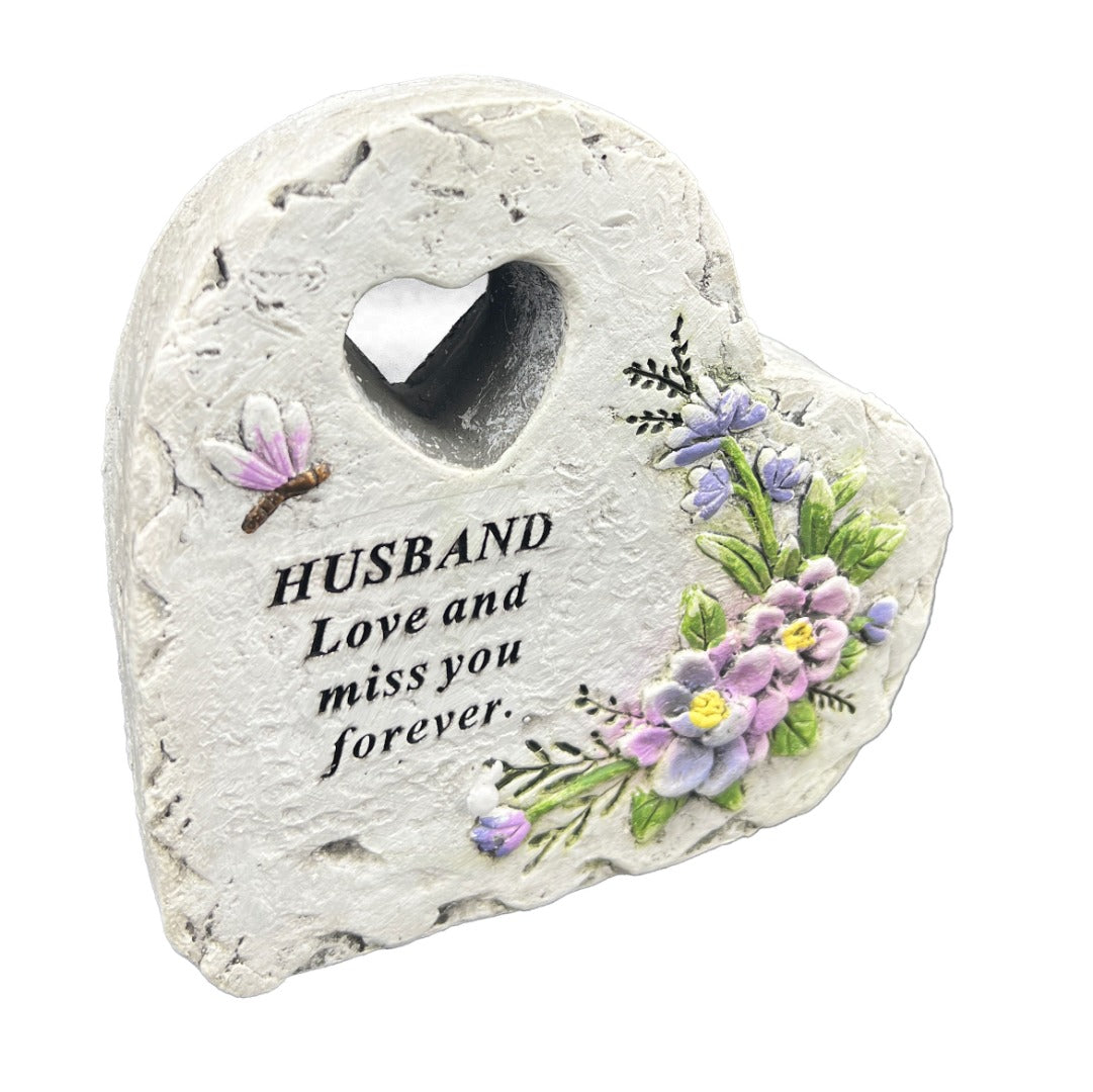 Special Husband Graveside Memorial Love Heart Flower Dragonfly Grave Plaque Ornament Decoration