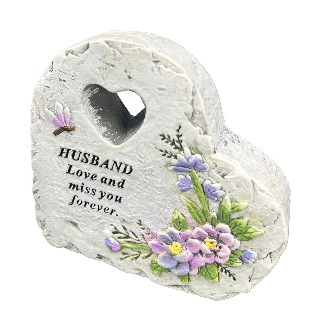 Special Husband Graveside Memorial Love Heart Flower Dragonfly Grave Plaque Ornament Decoration