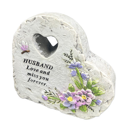 Special Husband Graveside Memorial Love Heart Flower Dragonfly Grave Plaque Ornament Decoration