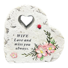 Load image into Gallery viewer, Special Wife Graveside Memorial Love Heart Flower Ladybird Grave Plaque Ornament Decoration