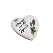 Load image into Gallery viewer, Always In Our Hearts Butterfly Mini Heart Lavender Flower Graveside Grave Memorial Ornament Plaque (7cm)