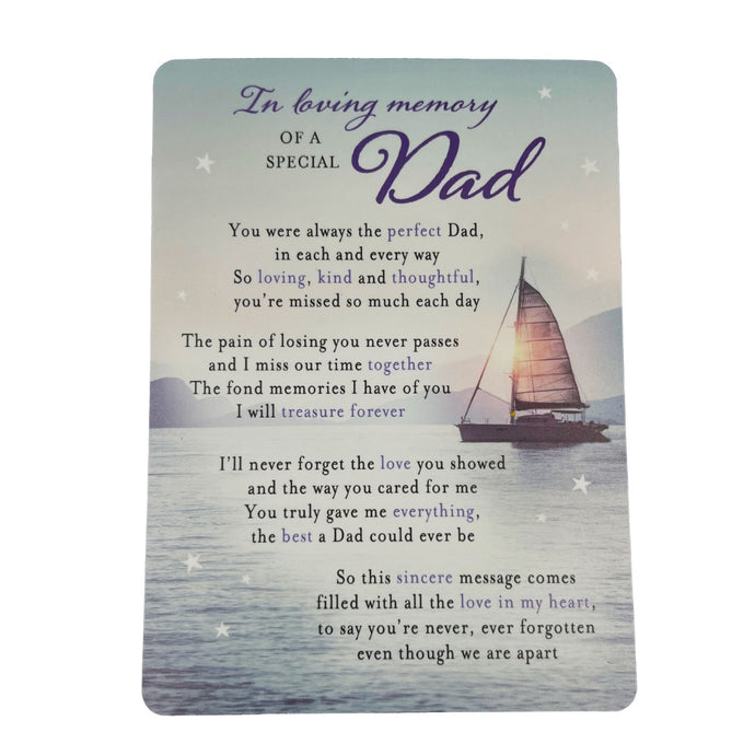 Special Dad Memorial Remembrance Verse Plastic Coated Grave Graveside Card (Perfect Dad)